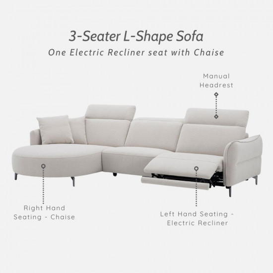 VENICE 3-Seater L-Shape Electric Recliner Sofa L280 VENICE 3-Seater L-Shape Electric Recliner Sofa L280